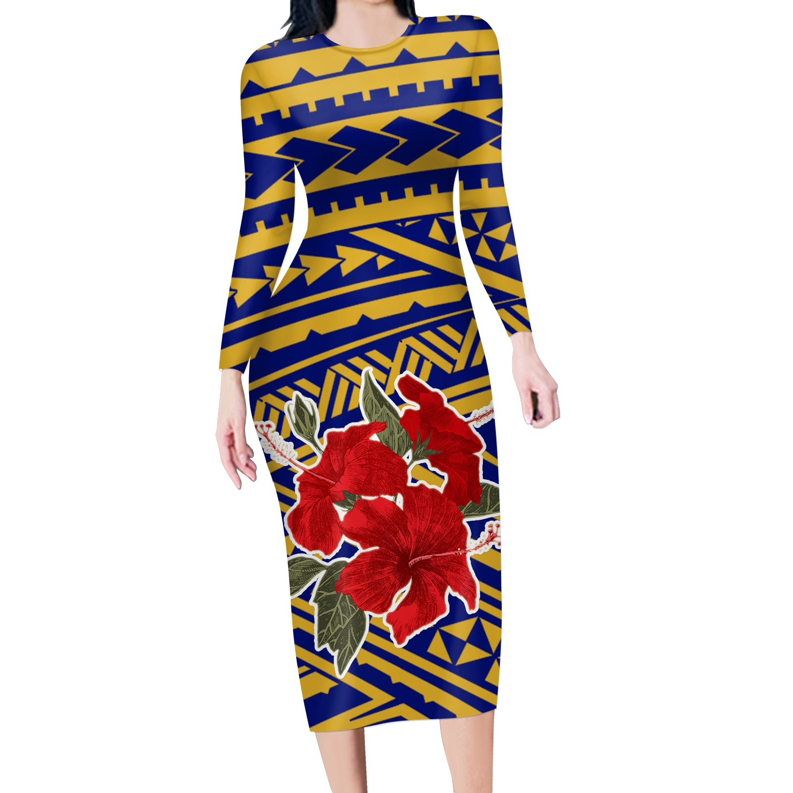 Custom Floral Long-sleeved Dress Custom Floral Long-sleeved Dress